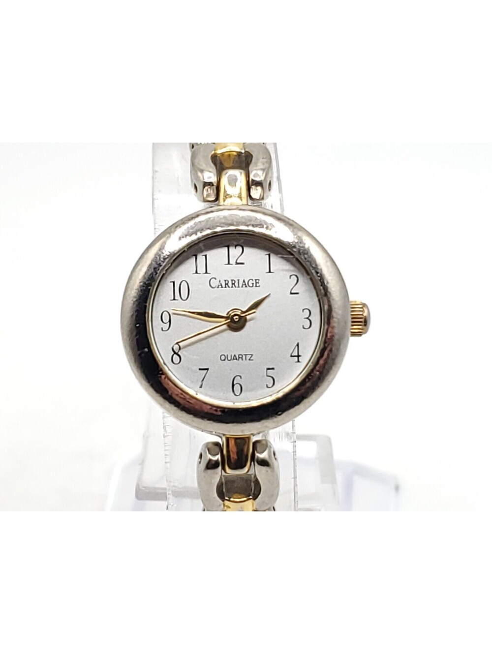 Carriage By Timex Womens Watch New Battery Two-Tone Silver Tone Dial 20mm
